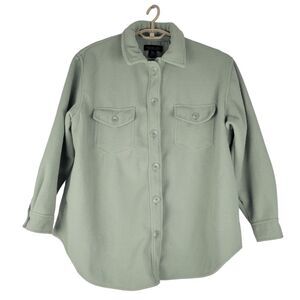 RACHEL ZOE Mint Green Fuzzy Teddy Shacket Shirt Jacket Plus Size 2X